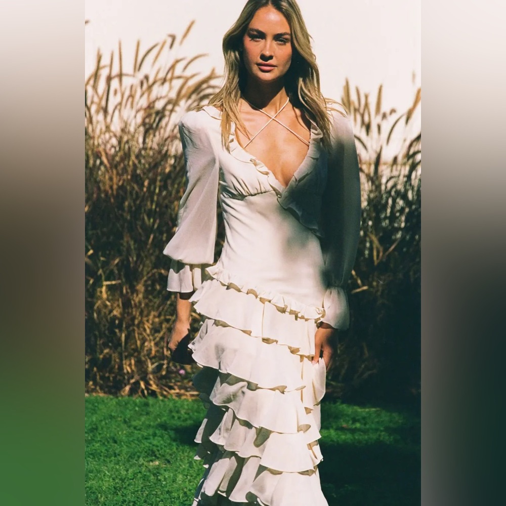 ALB- Cream Ruffle Dress